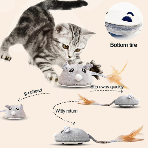 (1pc) Plush Simulation Mouse Cat Pet Teasing Interactive Toy - Pjun 1