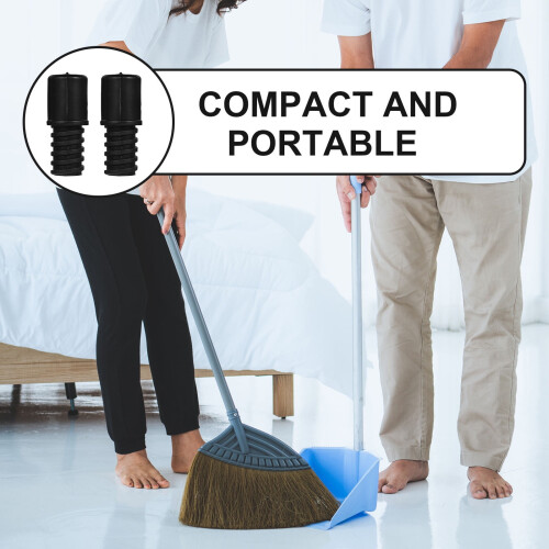 2Pcs Mop Stick Replacement Black Plastic For Ergonomic Grip Cleaners 1