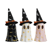 3 Piezas Decoración Fantasmas Halloween, Decoraciones Fantasmas Halloween, Decoración Fantasmas Interior con Sombrero Bruja para la Decoración del
