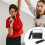 Portable karaoke speaker with 2 wireless mics, black 4