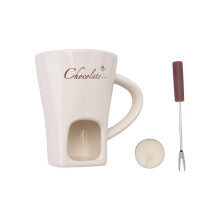 Fondue Mug Set Chocolate Cheese Milk Cream Making Set Single Butter Melter Baking Cup Candlestick White