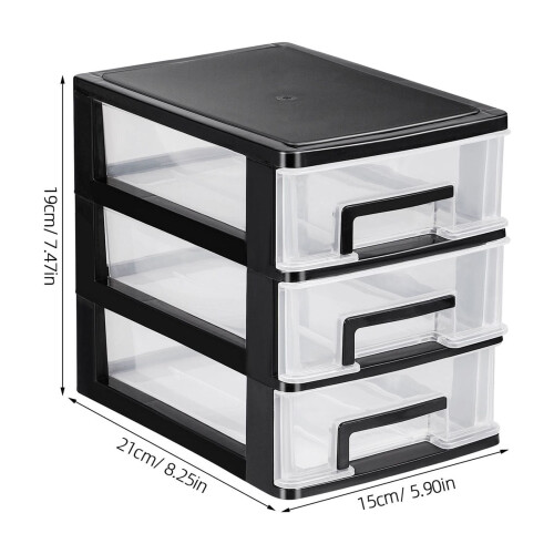 Multi Layer Storage Drawers Desktop Cabinet Black Practical Organizer for Cosmetics 1