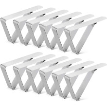 Pinces pour tables de pique-nique d'extérieur, supports de nappe en acier inoxydable, faciles à utiliser, flexibles, adaptés à diverses