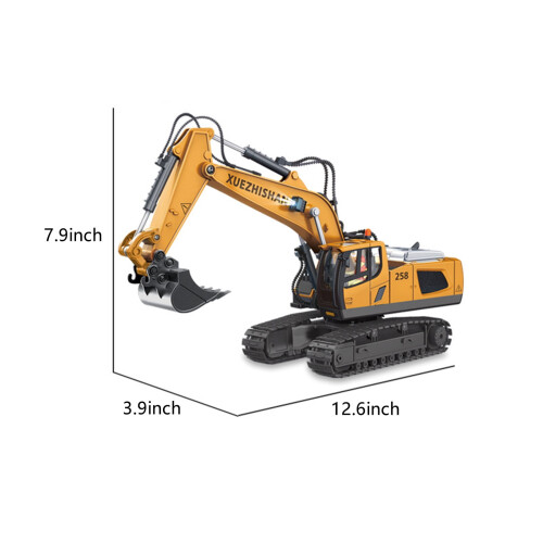 Τηλεκατευθυνόμενος εκσκαφέας 5$, 1:20 Alloy Tractor, 11 καναλιών, επαναφορτιζόμενος, φώτα 2