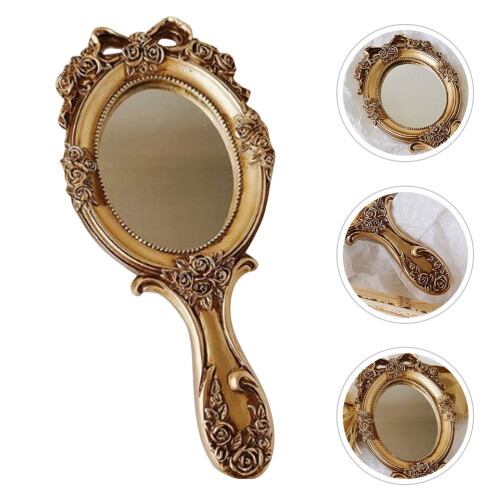 Vintage handheld mirror embossed 1 piece 1