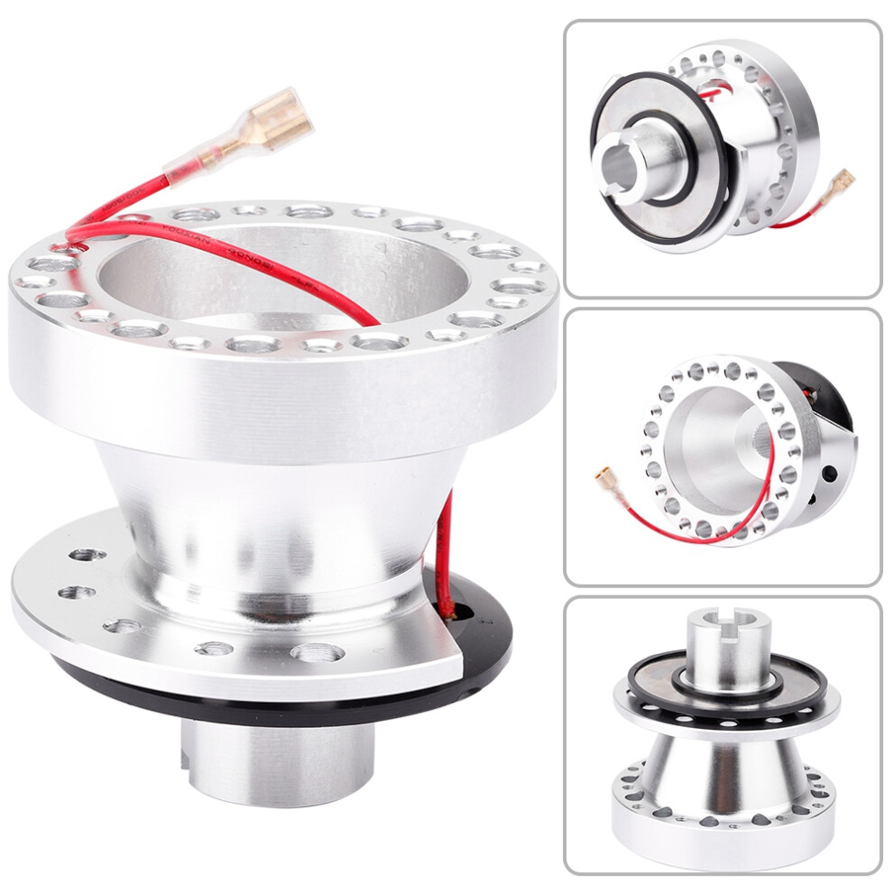 Car Steering Wheel Quick Release Hub Kit For Honda Civic S2000 Cr-V Silver 7891390790489