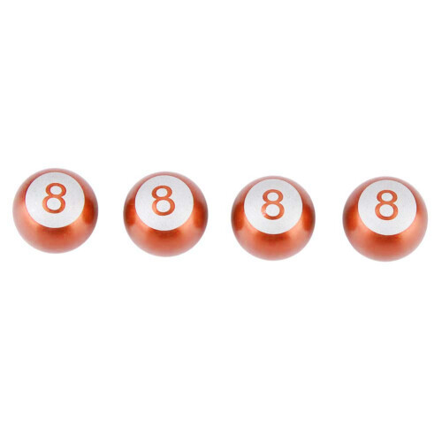 Orange Aluminium 8-Ball Dust Caps 4 Pack 1