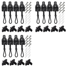 Vervangende Onderdelen Rolgordijn Hardware Bungee Kit en Eindkap Schaduwbevestigingen voor Buitenrolgordijn Zonnescherm 12-Pack