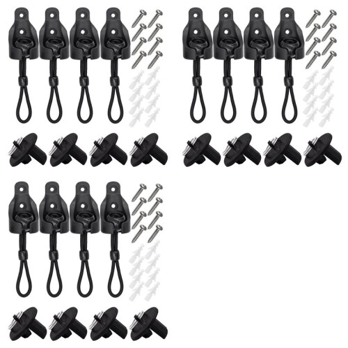 Ersättningsdelar Roller Shade Hardware Bungee Kit och End Cap Shade Tie Downs för Utomhus Roller Shade Sunshade 12Pack