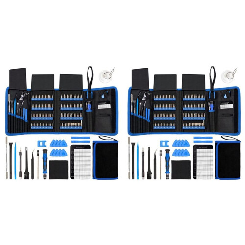 2X Jeu de Tournevis 142-en-1 Jeu de Tournevis Multi-Angles Multifonctions Jeu D'Outils