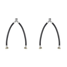 2X Rubber Washing Machine Y Hose, 3/4 Inch Brass Fittings,1Ft (12 Inch) Length Hot and Cold Water Y Mixer Hose Connector