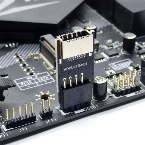 3X Motherboard USB2.0 9Pin zu TYPE-C A-KEY Frontanschluss Konverter USB3.2 TYPE-E Interface Header Adapter Extender Card 1