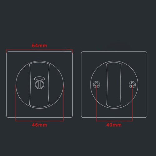 Round bathroom sliding door lock single hook with red and green indicator lock 1
