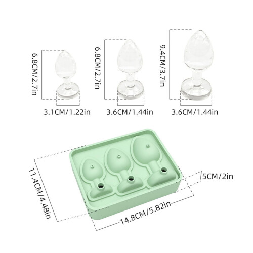 Scherz-Eiswürfelform aus Silikon, hellgrün, Einheitsgröße 1