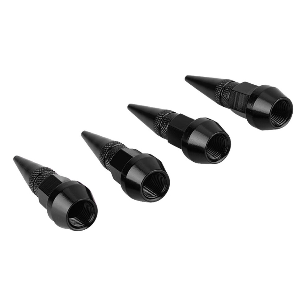 4Pcs Aluminum Alloy Tire Valve Stem Dust Caps For Car Truck Bicycle Black 8401390791080