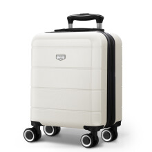 LUGG 15 Inch Jetset Lightweight Travel Cabin Bag Carry On Approved Suitcase ABS Shell Protection Water Resistant & Safe Locking System, Ivory
