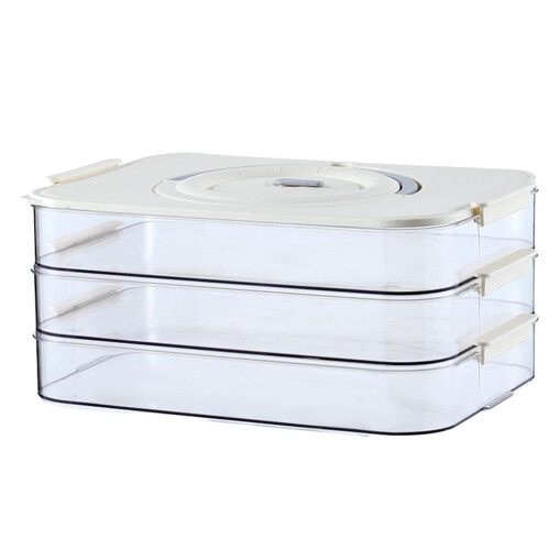 Dumplings Box Dumplings Storage Box Refrigerator Dumpling Freezing 3 Layer Freeze Quick-Freeze Dumpling Box Crisper 1