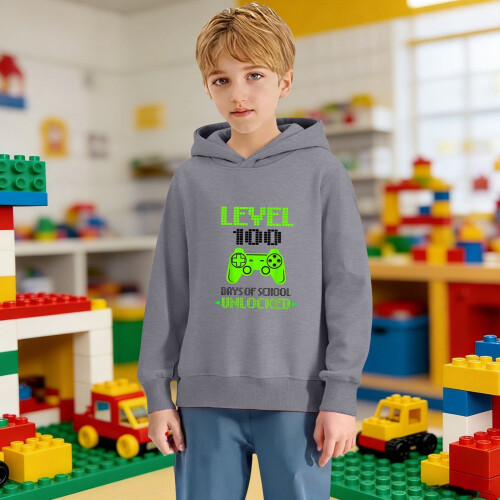 Φούτερ με κουκούλα 100Days Of School για αγόρια και κορίτσια, παιδικό casual φούτερ με 2