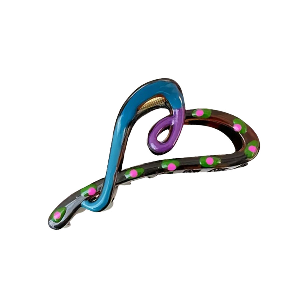Roc-Electron (Blue Green) Heart Hair Clips Strong Hold Non-Slip For Thick Hair
