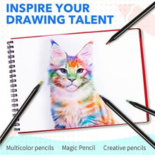 Wooden Rainbow Colored Pencils, 7 Color in 1 Rainbow Pencils, for Drawing Coloring Sketching, Multicolored Core, (24)