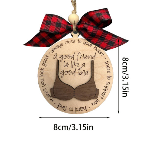 Wooden Christmas Ornament Set Brown 3 pcs 2