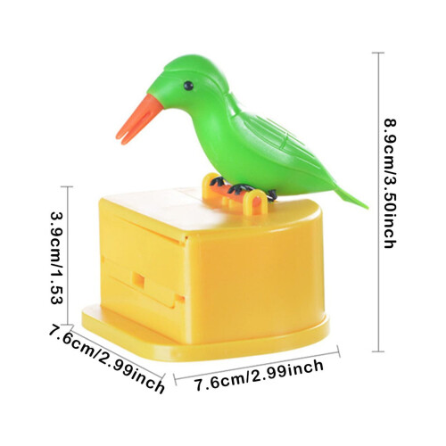 Caixa de Palitos de Dente Criativa em Formato de Pássaro para Presentear; Pressione para Ejetar os Palitos Automaticamente. 2