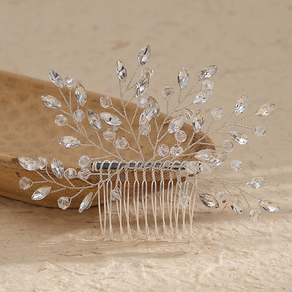 Roc-Electron Silver (Silver) Bridal Rhinestone Hair Comb For Women