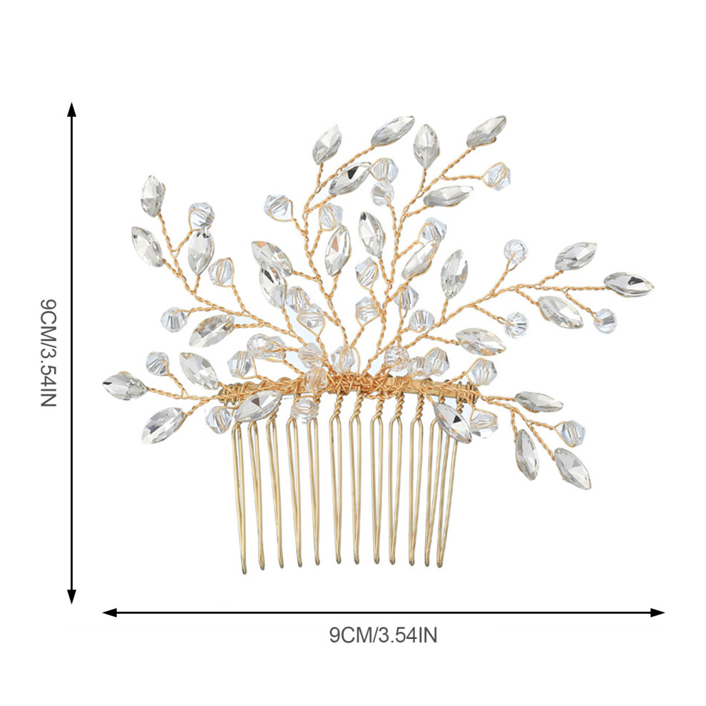 Roc-Electron Gold (Gold) Bridal Rhinestone Hair Comb For Women