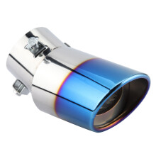 Universeller 6,5 Zoll Chrom Blau Edelstahl Obergurtendämpfer Auspuff Endrohr für Auto