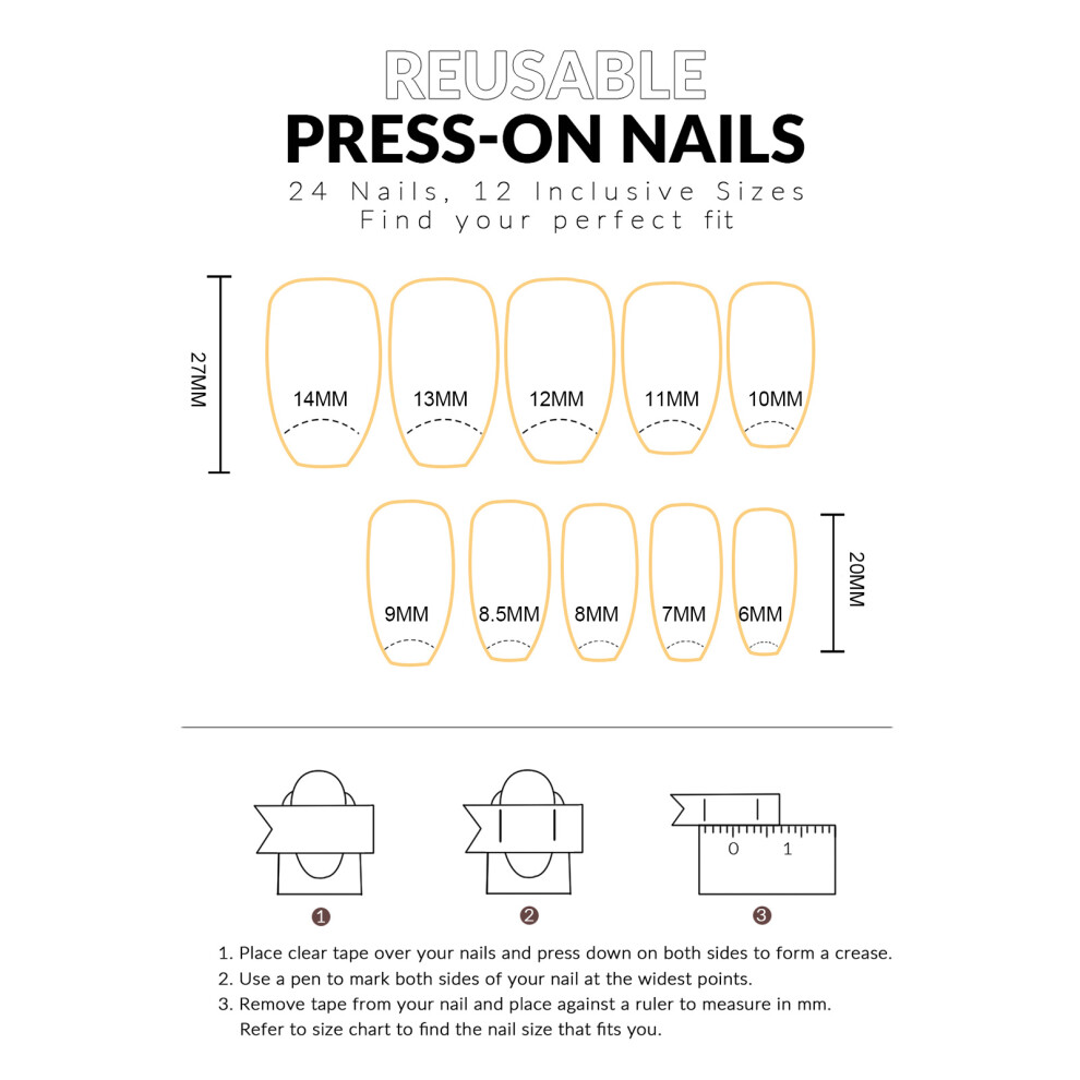 Roc-Electron Sweet Embroidery False Nails - Reusable