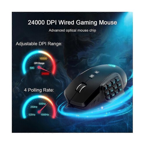 USB Wired RGB Game Mouse 24000 16 Button Programming Game Optical Mice for Computer PC Laptop 1