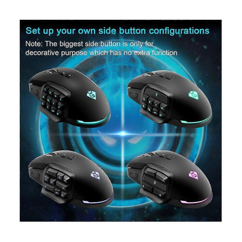USB Wired RGB Game Mouse 24000 16 Button Programming Game Optical Mice for Computer PC Laptop 2
