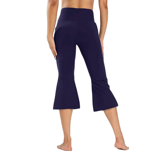 Γυναικείο παντελόνι Capri Yoga Flare με τσέπες και αθλητικό σχέδιο για το καλοκαίρι 2
