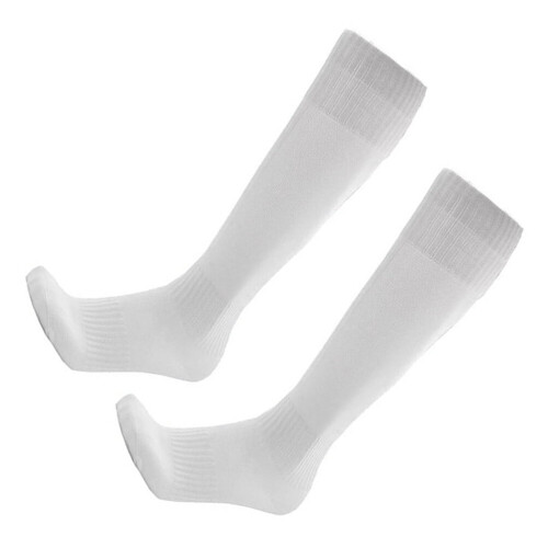 Fodboldsokker Herre Åndbare Komfortable 1 Par Hvide Polyester 2