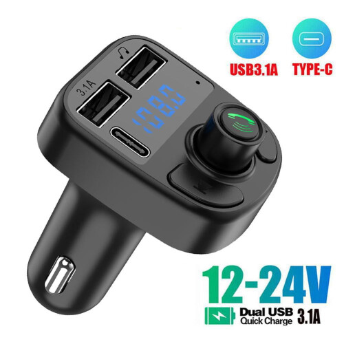 NEW Handsfree Bluetooth Transmitter Car Radio MP3 Charger Adapter USB 2
