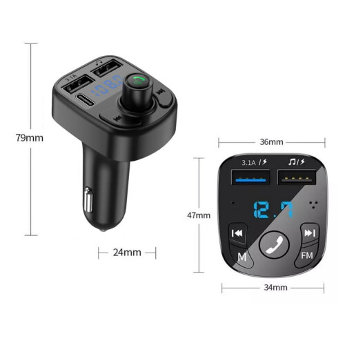 Handsfree Bluetooth Transmitter for Car Radio USB Charger 2