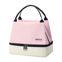 (Pink) Double Layer Insulated Lunch Bag - Reusable & Easy Clean