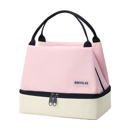 (Pink) Double Layer Insulated Lunch Bag - Reusable & Easy Clean