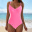 Women's one-piece tummy control swimsuit with ruched 3