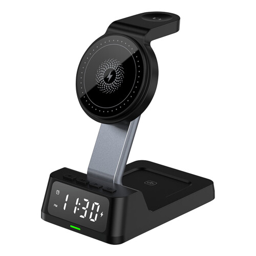 Wireless Charging Station with Alarm Clock 15W 1