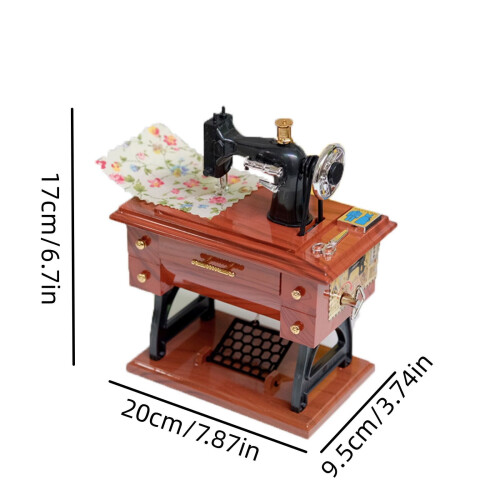 Vintage Music Box Mini Sewing Machine Decor 1 Piece 2