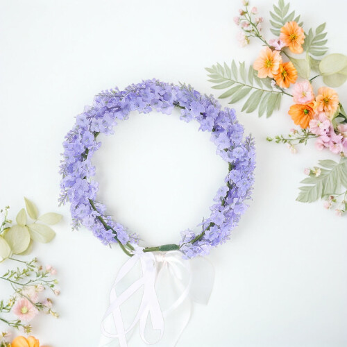 Lavendelblomsterpandebånd til piger, stof 1