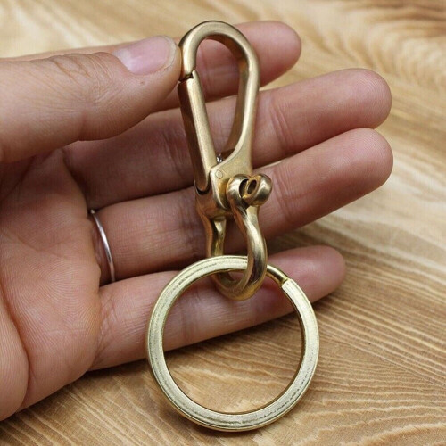 Solid Brass Keychain Pants Clip with Hook 1