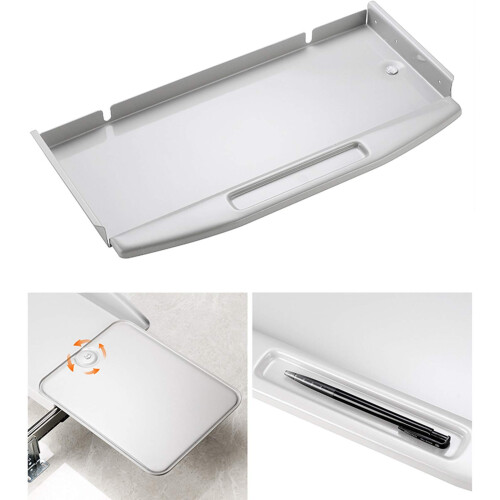 Under Desk Keyboard Tray with 360 Rotating Mouse Platform, Height Adjustable Ergonomic Drawer, Black 2