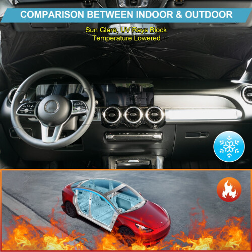 Car Windshield Sun Shade Foldable Front Window Cover 2