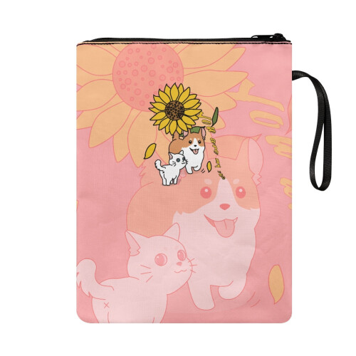Book Cover with Zipper, 21.5 x 29 cm, Polyester 1