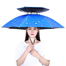 (Black Glue Drop Blue) Sunproof Fishing Umbrella - Oxford Cloth