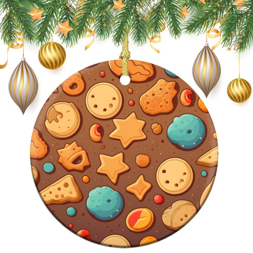 Ceramic Christmas Ornament Chocolate Cookie Design 1 Piece 1