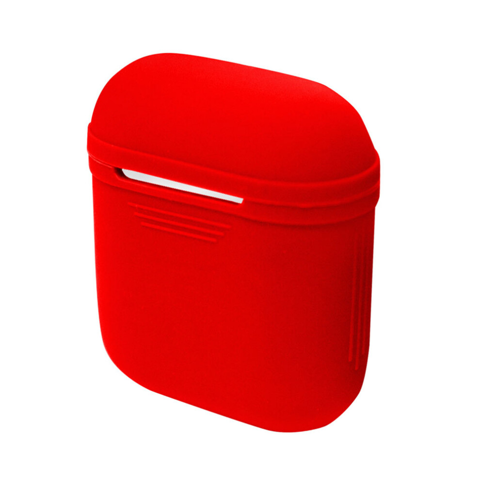(Red) Airpods Shockproof Silicone Case Cover Red 6001832475886