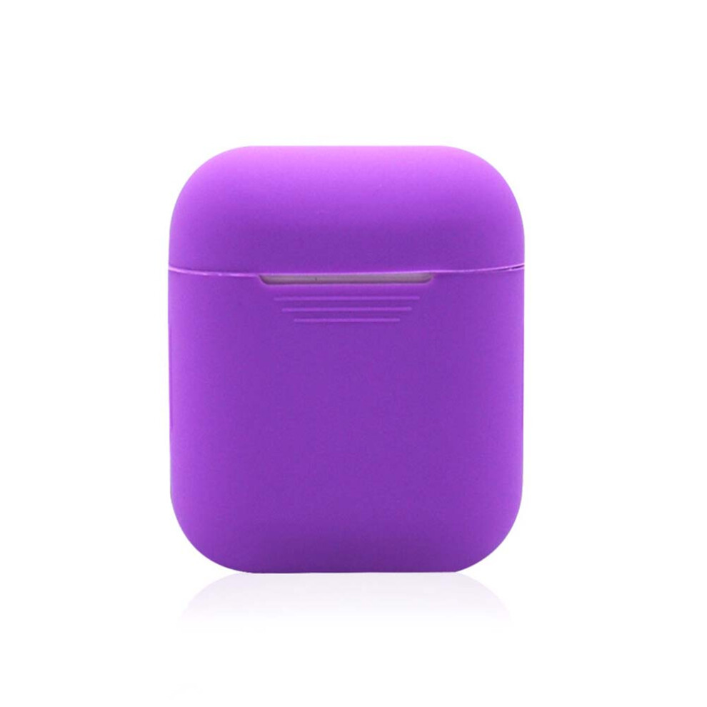 (Purple) Airpods Shockproof Silicone Case Cover Purple 6001832475862